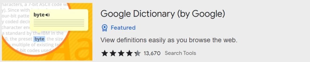 google dictionary by google