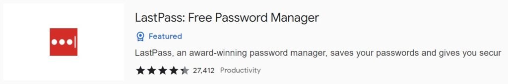 last pass password manager chrome extension