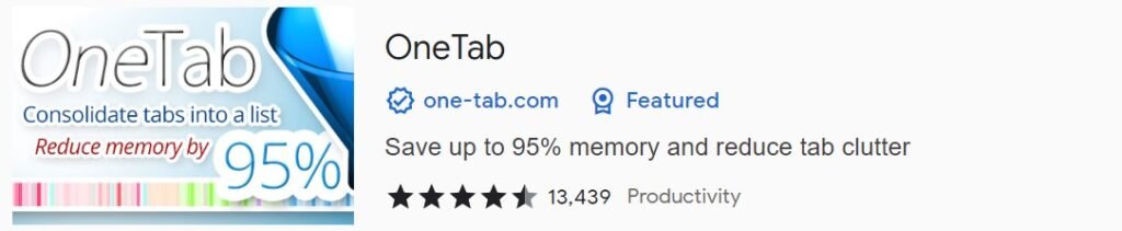 one tab chrome extensions for productivity