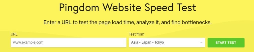 check website speed with pingdom