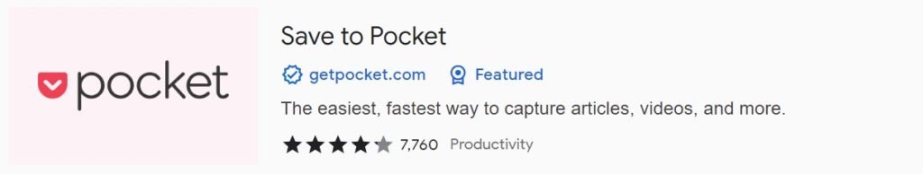 pocket chrome extension for productivity