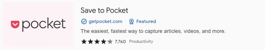 save to pocket chrome extension