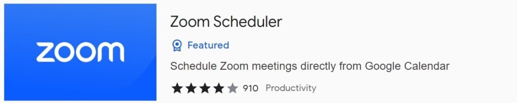 zoom scheduler chrome extensions for productivity