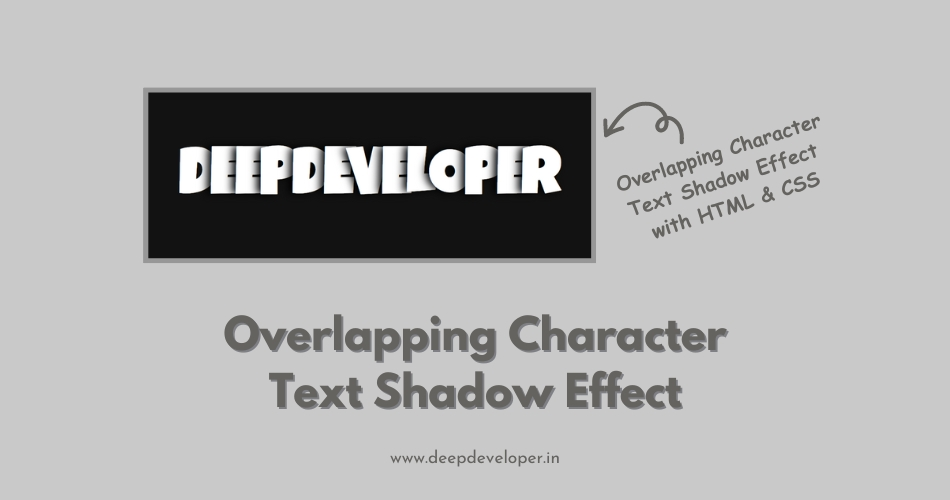 overlapping character text shadow effect